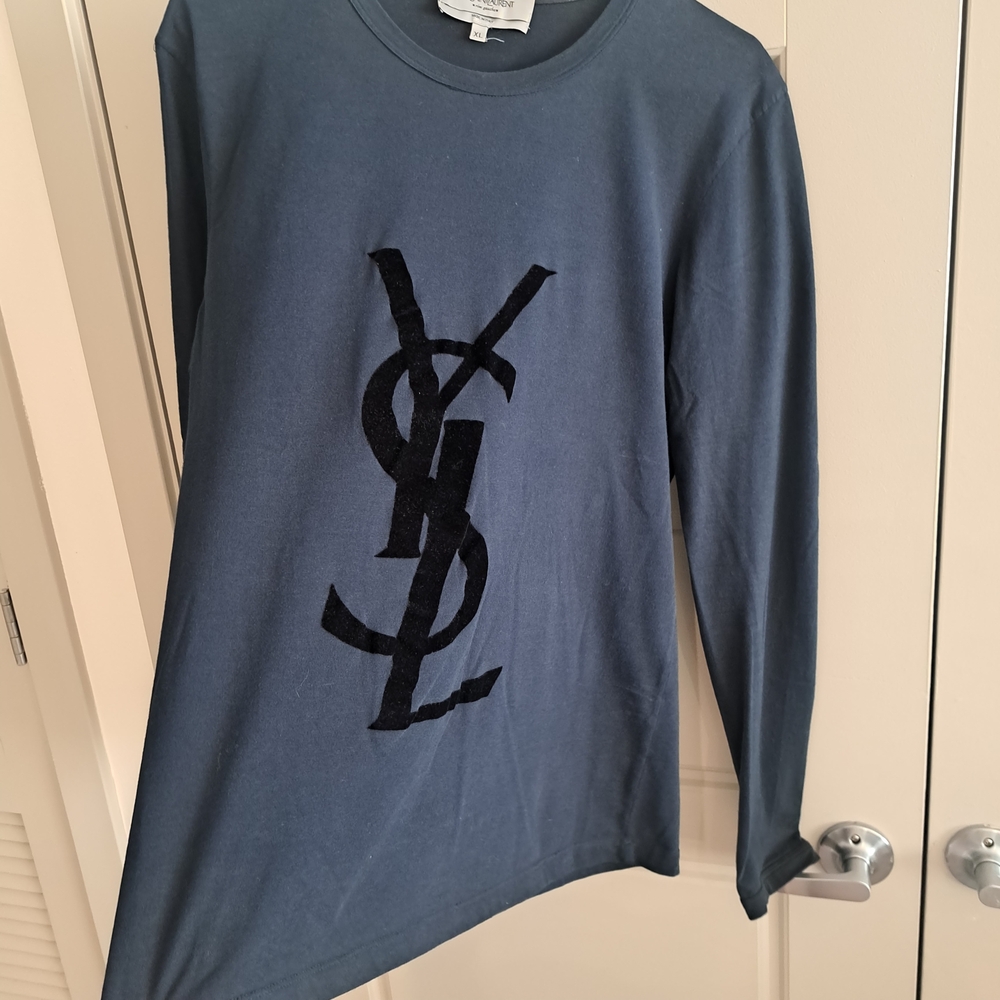 Yves Saint Laurent Navy Blue Long Sleeve Tee